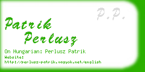 patrik perlusz business card